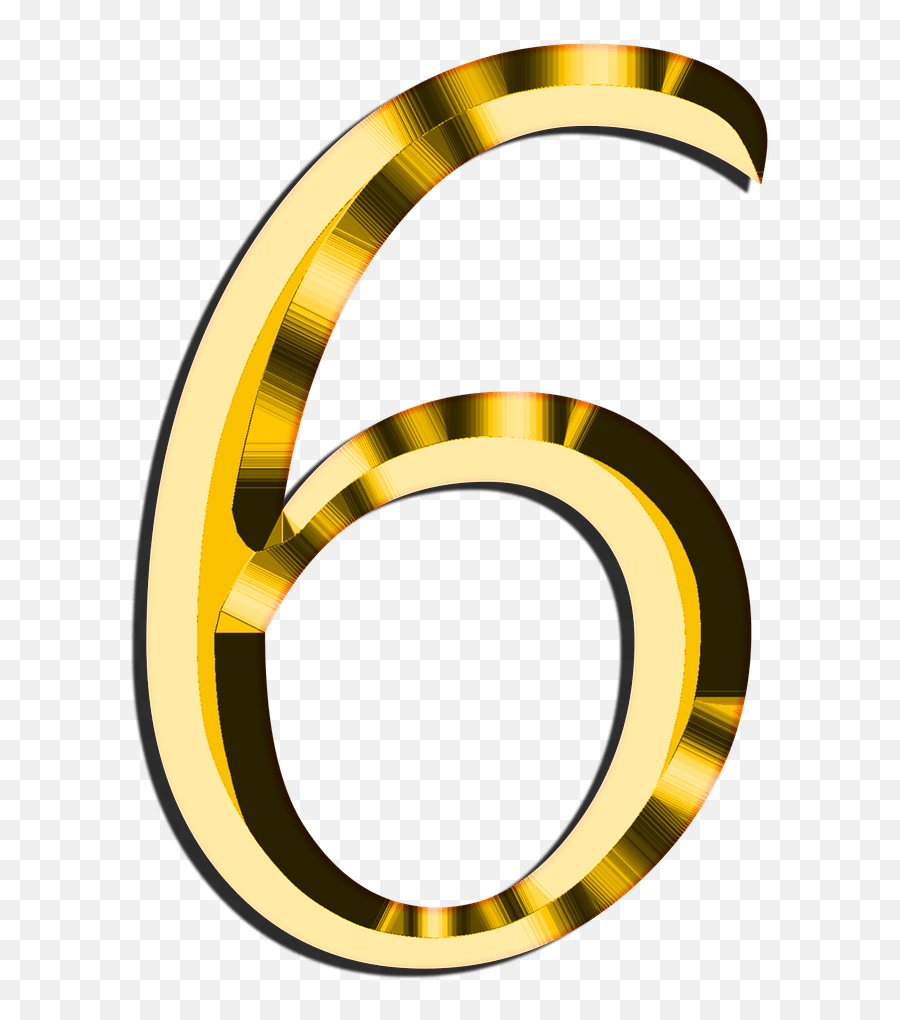 Number 6 Clipart Golden - 6 Number In Gold Png,Number 6 Png