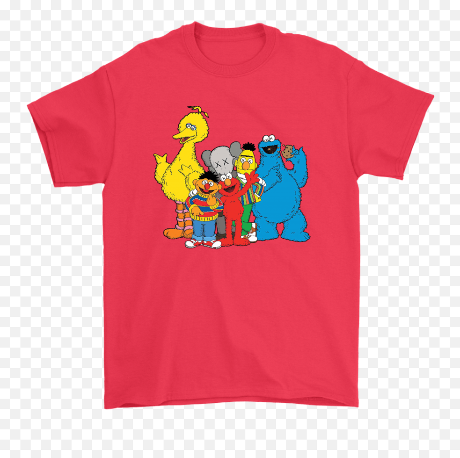 Kaws Elmo Cookie Monster Sesame Street U2013 Teeqq Store - Game Pit Bull Shirts Png,Cookie Monster Png