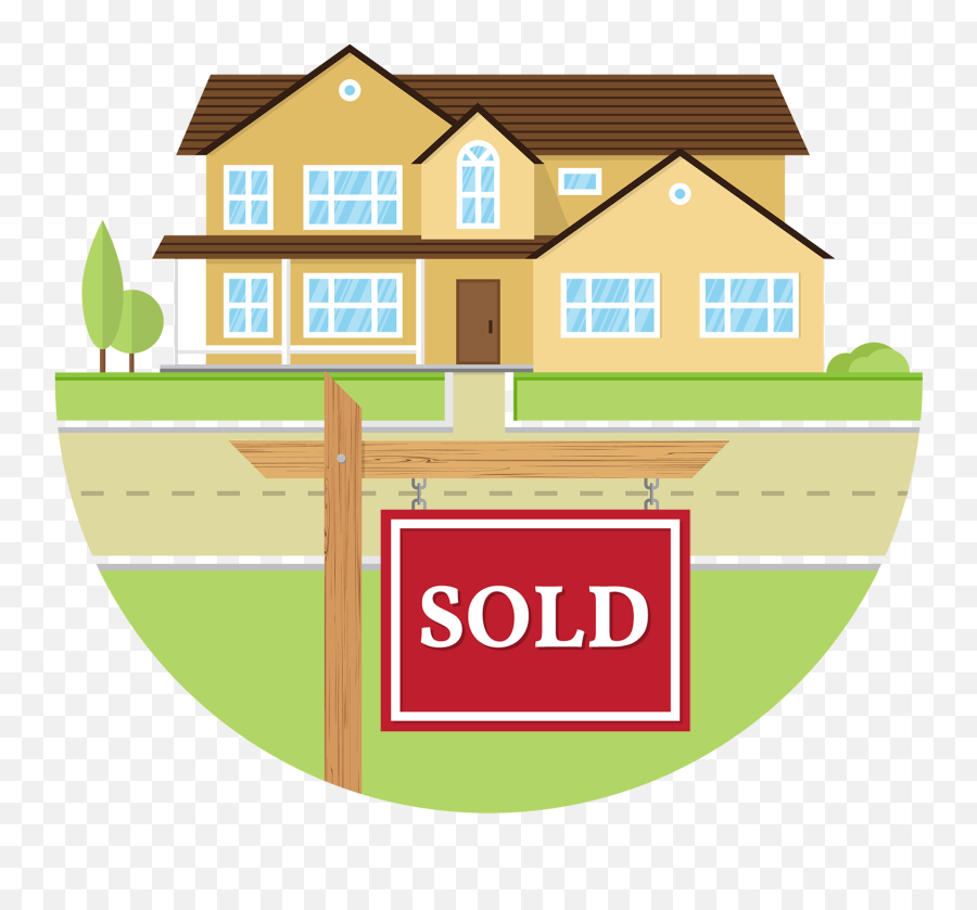 House Sold Sign Transparent Cartoon - House With Sold Sign Clip Art Png,Sold Transparent