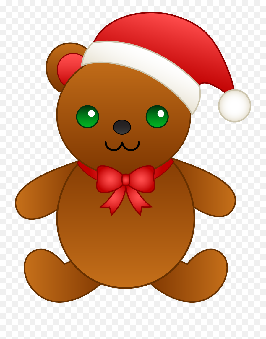 Gingerbread Clipart Santa Hat - Christmas Bear Clip Art Png,Santa Hat Clipart Transparent