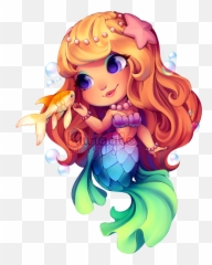 Commissioned - Kawaii Mermaid Chibi Png,Mermaid Png