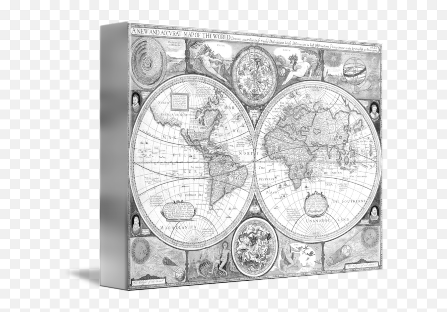 Black And White World Map By Alleycatshirts Zazzle - Historical Map Png,World Map Black And White Png