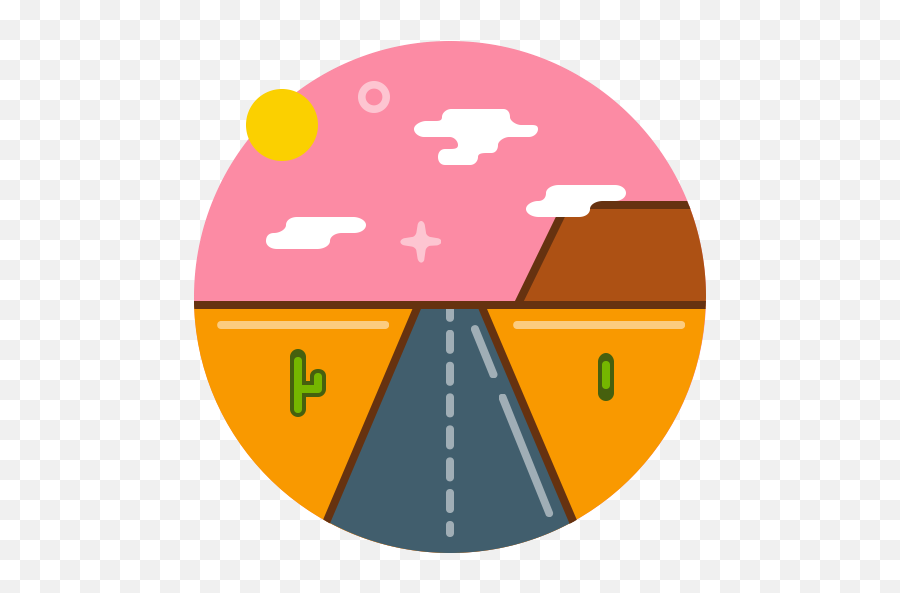Desert Highway Hot Road Sun Texas Icon - Roadway Road Icon Png,Texas Outline Png