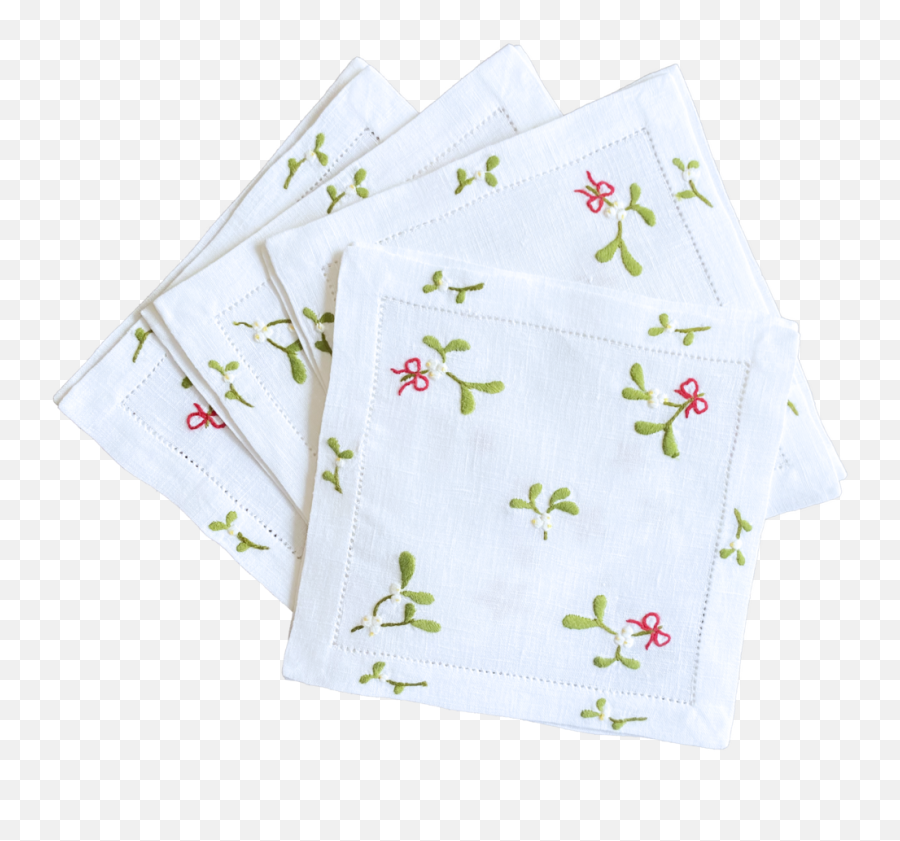 Lettermade Scattered Mistletoe Linen Napkin Set Png Transparent