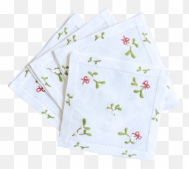 Lettermade Scattered Mistletoe Linen Napkin Set Png Transparent