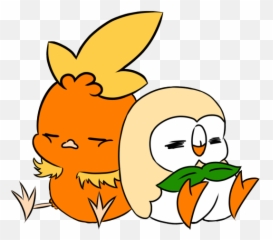 Torchic Y Rowlet Pokemon Pikachu Character - Happy Png,Torchic Png
