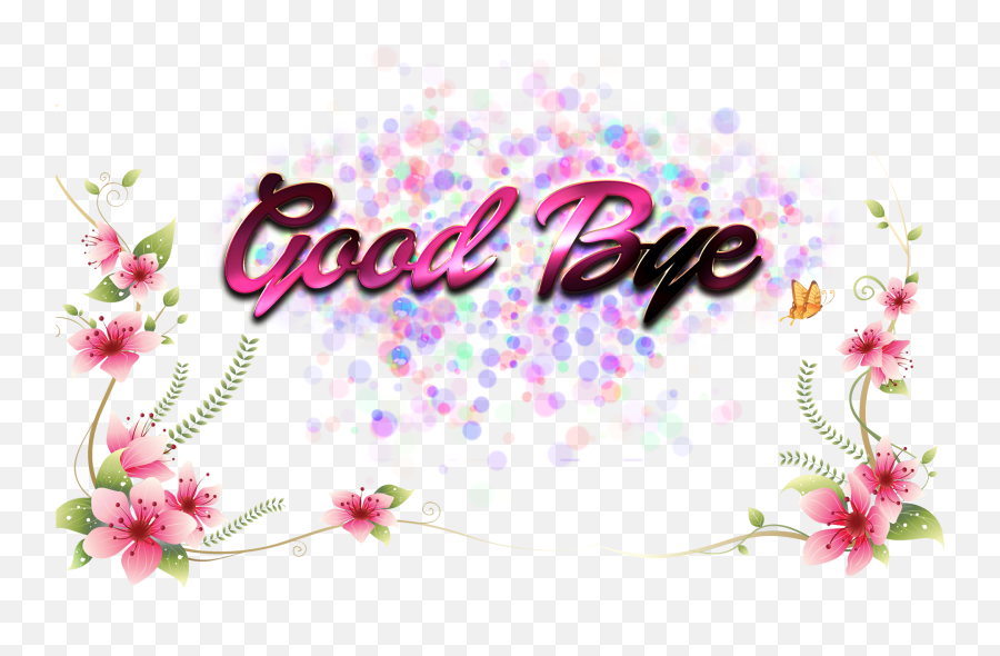 Good Bye Png File - Flower Background Design Light Color,Bye Png