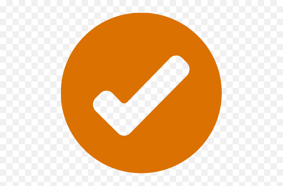Orange Round Check Mark Icon - Check Orange Png,Tick Mark Icon