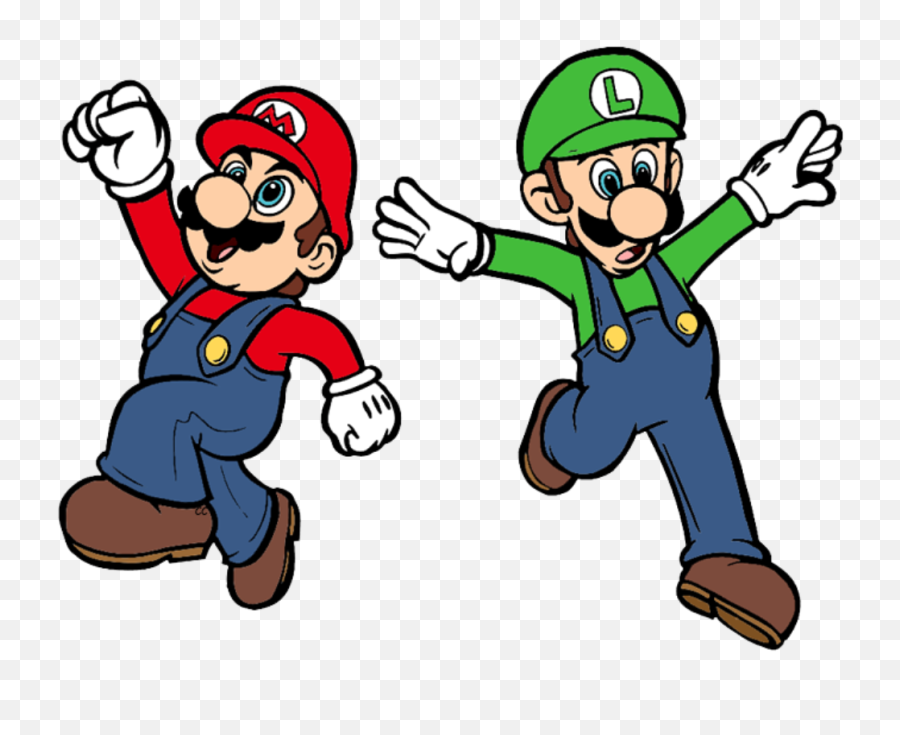 Library Of Mario Brothers Clipart Royalty Free Stock Png - Super Mario And Luigi Drawing,Mario Jumping Png