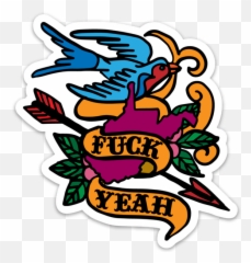 Fuck Yeah Wv Tattoo Style Sticker - Language png