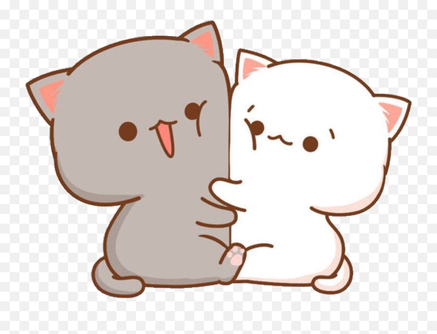 Cute Little Hearts Sticker Kawaii - Chibi Cute Cat Drawings Png,Cute Stickers Png