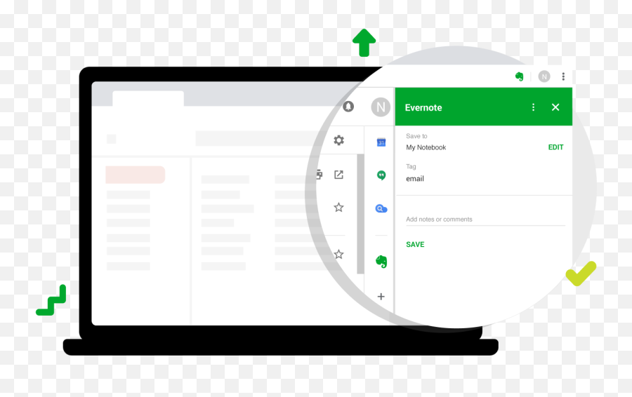 Evernote Extension For Gmail - Evernote For Gmail Png,Gmail Png