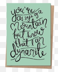 Know That I Am Dynamite - Calligraphy Png,Dynamite Transparent