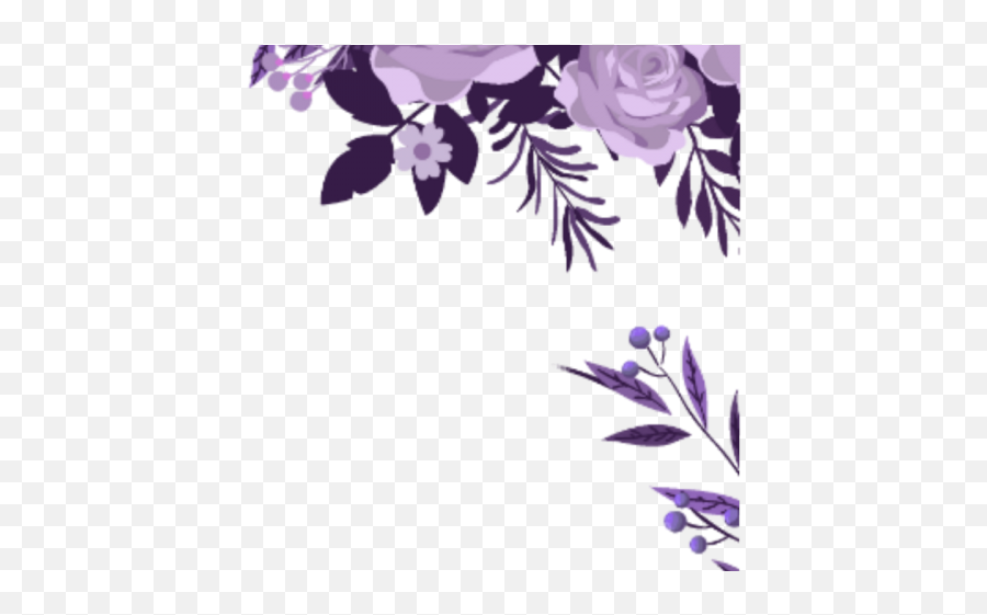 Purple Flower Clipart Corner Border - Purple Flowers Png,Purple Flower Border Png