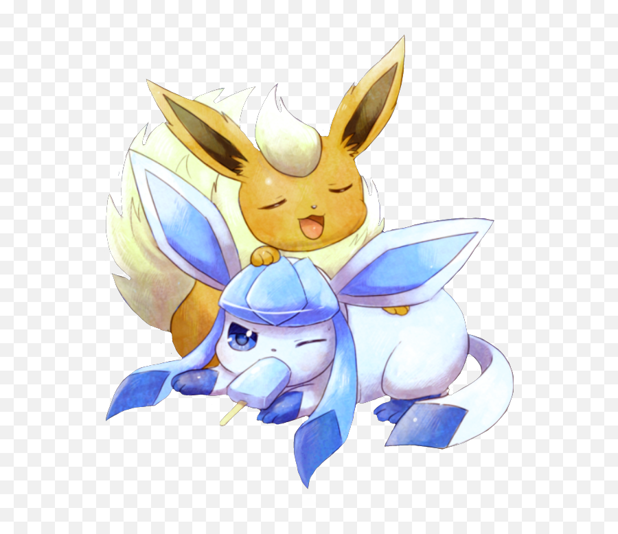Eeveelution - Pokemon Flareon And Glaceon Png,Glaceon Png