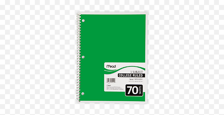College Ruled Pages - 70 Page Spiral Notebook Png,Spiral Notebook Png