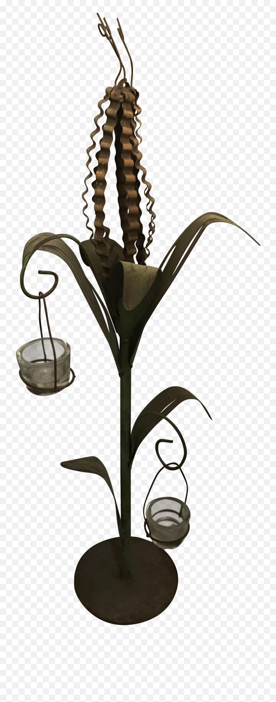 Tole Cornstalk Sculpture Lantern - Artificial Flower Png,Corn Stalk Png