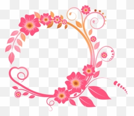 Colored Floral Png High - Black And White Circle Border Design