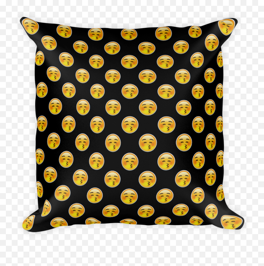 Download Kissing Face With Closed Eyes - Black And Whte Polka Dot Outdoor Pillows Png,Kissing Emoji Png
