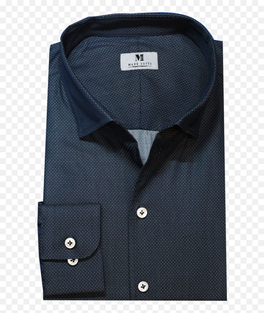 Made Suits Singapore Tailor U2014 Navy Blue Polka Dot With One Piece Collar - Button Png,Polka Dot Pattern Png
