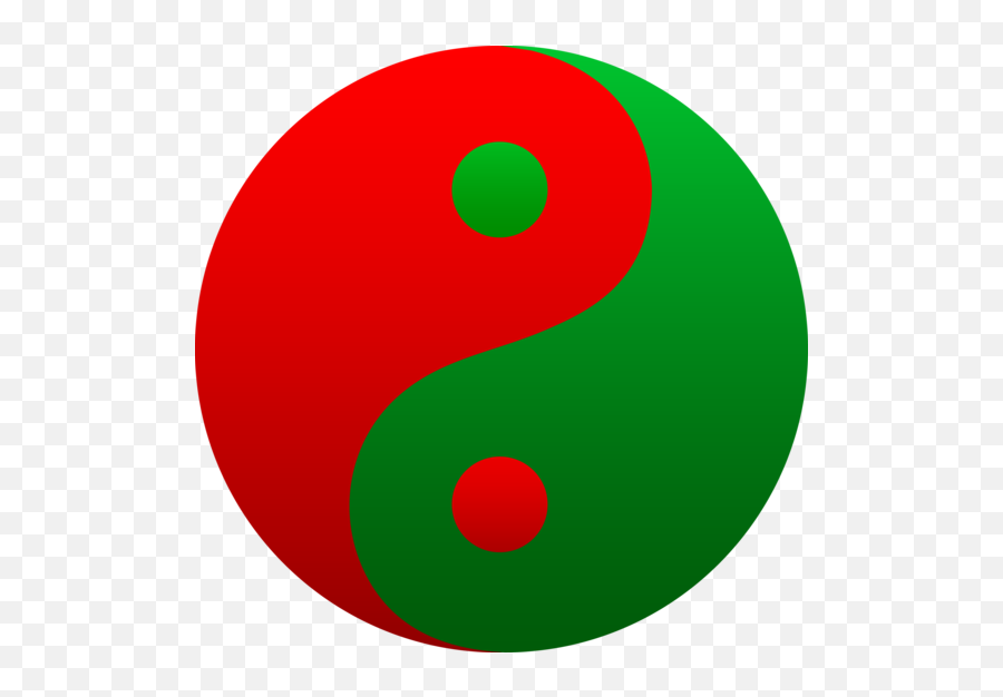 Red And Green Yin Yang Symbol - Free Clip Art Burger Boy Png,Yin Yang Logo