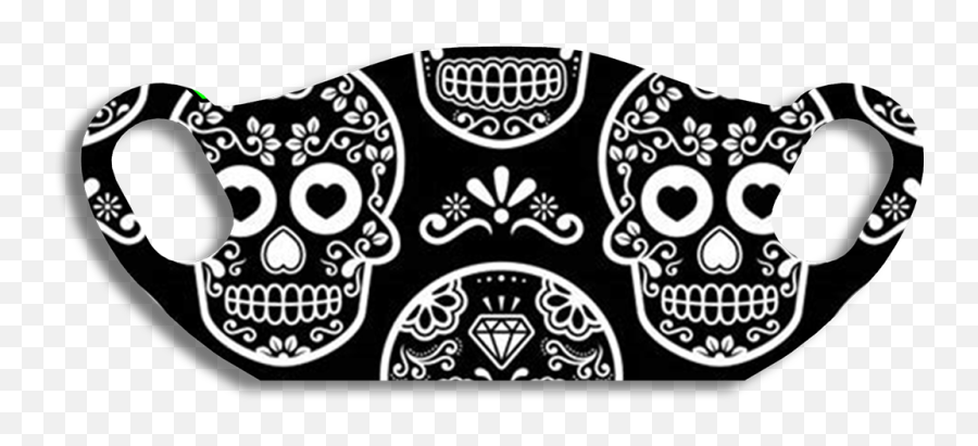 Dia De Los Muertos Face Cover - Calaveras Mexicanas Negro Png,Dia De Los Muertos Png