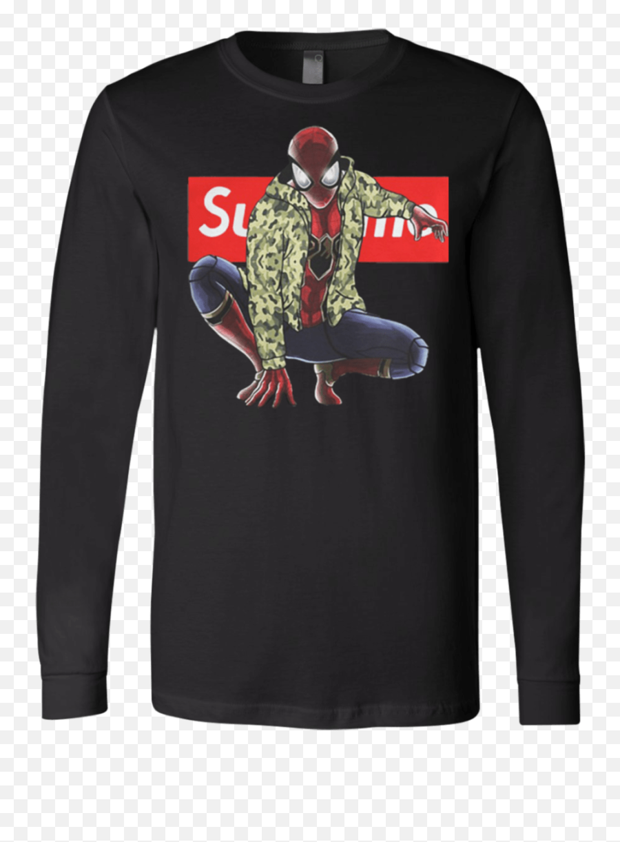 Supreme Shirt Png - Tt0158 Spider Man Supreme Long Sleeve T Marshmello Supreme Shirt,Long Sleeve Shirt Png