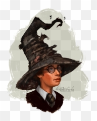 Sorting Hat Harry Potter Illustration - Harry Potter Sorting Hat Art Png,Sorting Hat Png