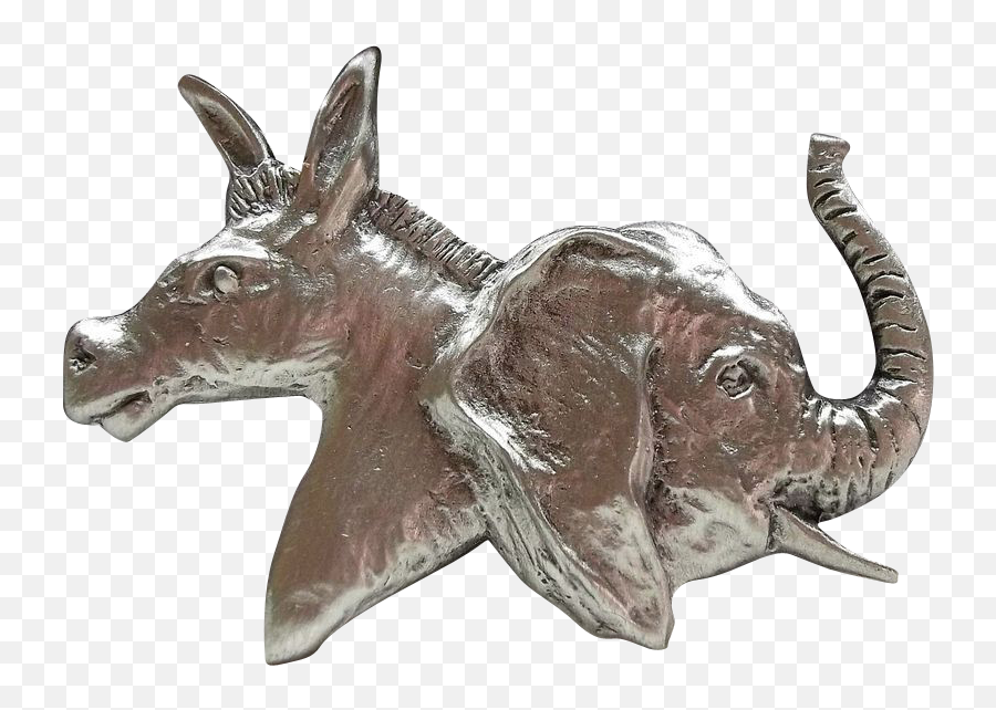 Jj Political Donkey Elephant Pin Brooch Democrat Republican - Animal Figure Png,Democrat Png