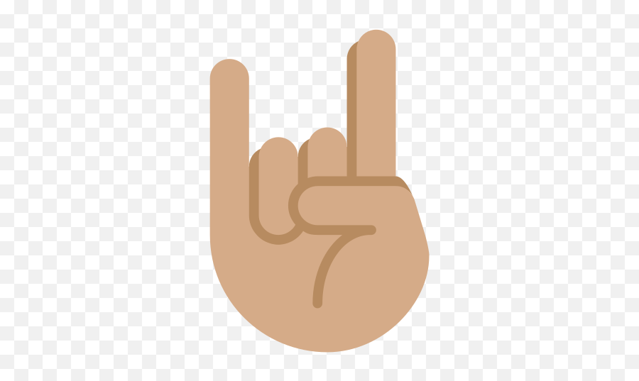Sign Of The Horns Emoji With Medium Skin Tone Meaning - Smiley Rock Png,Finger Emoji Png