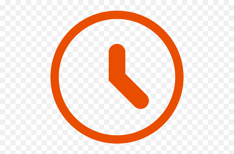 Orange Clock Icon Png Symbol - Simbolo Reloj Negro,L Icon