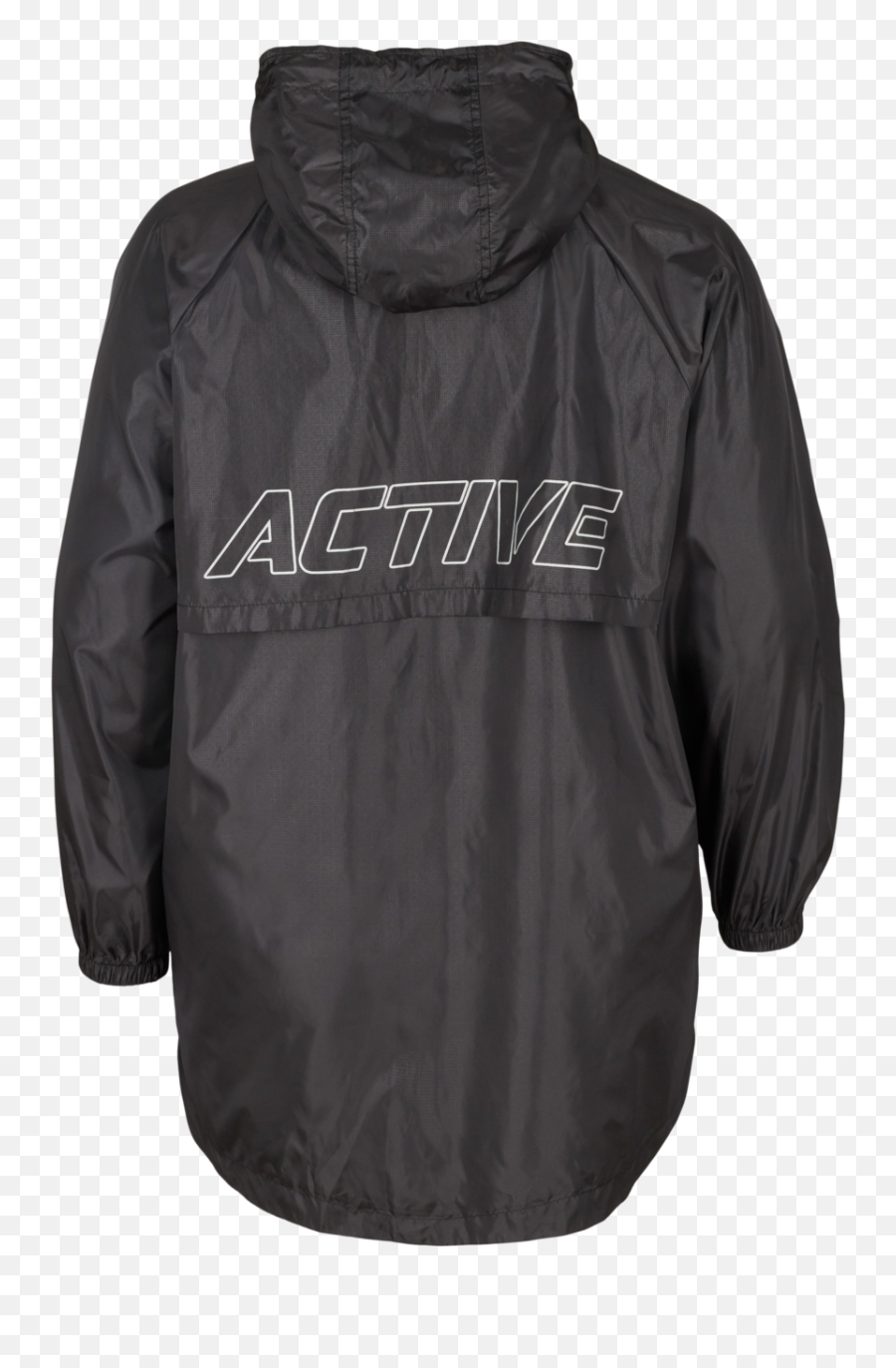 Treningsjakke Med Hette Og Detaljer Svart 42 - 60 Zizzi Raincoat Png,Icon Pdx Rain Jacket