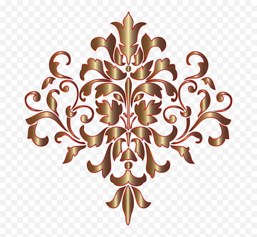 Plant Symmetry Ornament Png Clipart - Transparent Background Gold Filigree Png,Damask Png