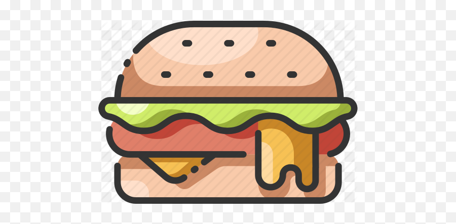 U0027fast Food Filled Outlineu0027 By Maxicons - Hot Dog Png,Hamburger Transparent