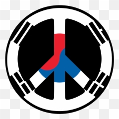 South Korea Peace Symbol Flag Cnd Logo Nik Bear Brown - Bandera De Corea Pintada Png,Korean Flag Png