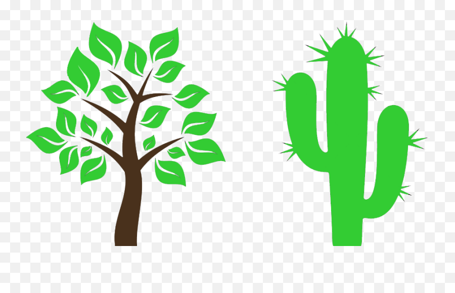 Clipart Tree Cactus Transparent Free - Tree With Leaves Clipart Png,Cactus Clipart Png