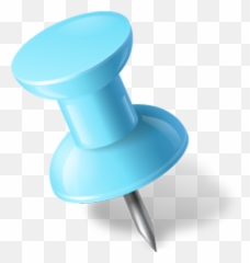Blue Left Pushpin - Transparent Background Pin png
