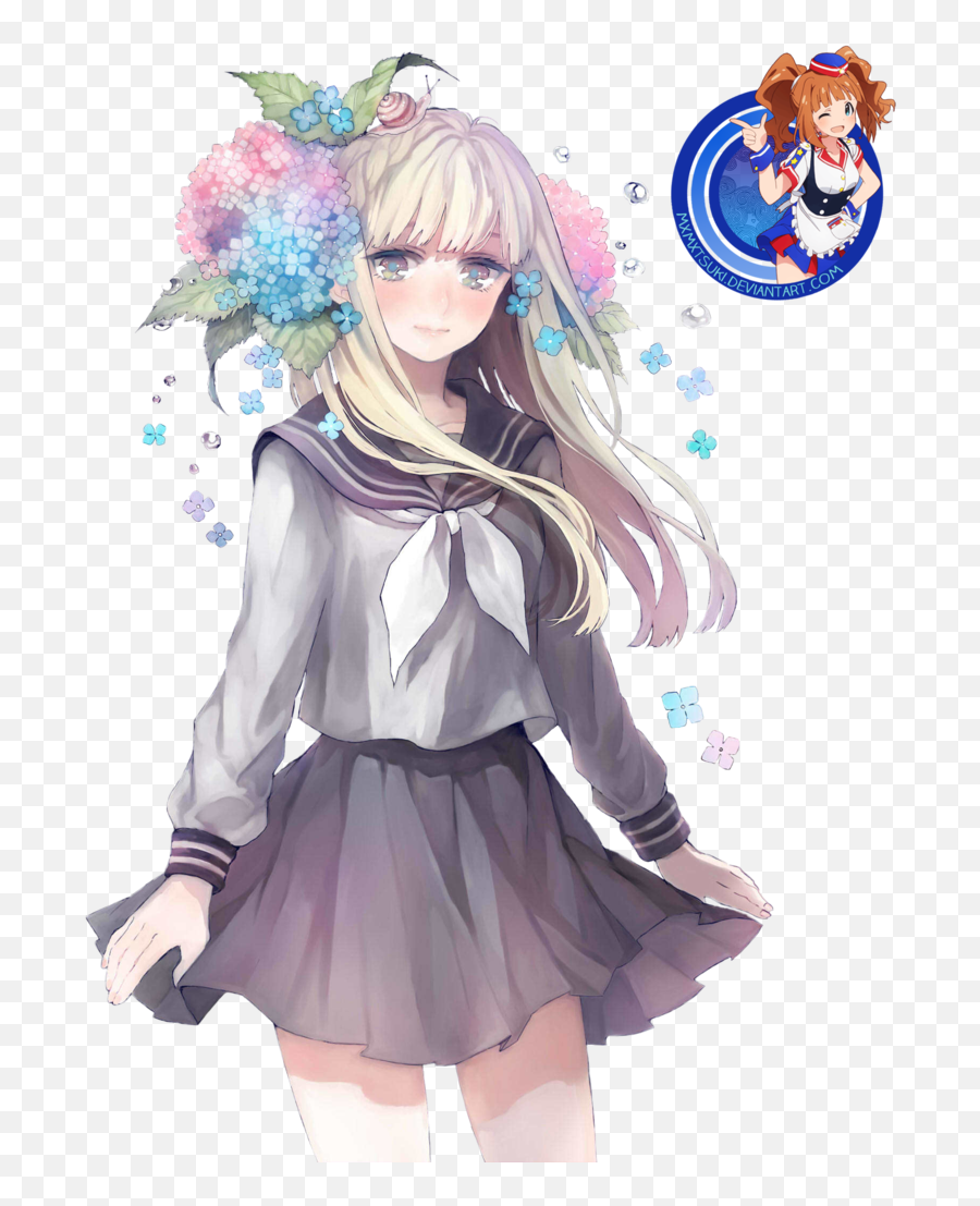 Anime Render Png Pngs Overlay Love Flowes Flower Girl - Nh Anime Girl Flower,Anime Pngs