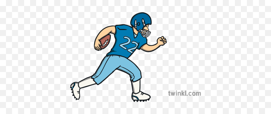 American Football Player Blue Jersey Illustration - Twinkl Boy Running Twinkl Png,American Football Player Png