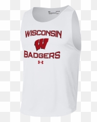 Under Armour Wi Badgers Tech Tank White University Book - Sleeveless png