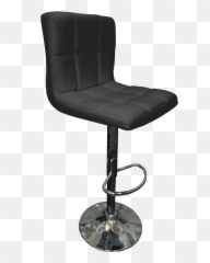Seville Leather Bar Stool In Black - Solid png