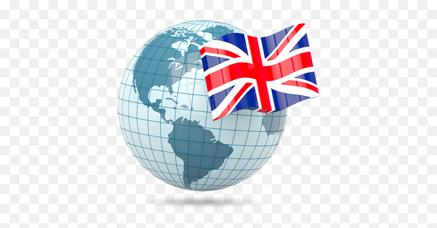 Globe With Flag Illustration Of United Kingdom - Globe Indonesia Icon Png,Uk Flag Icon