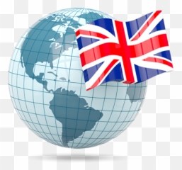 Globe With Flag Illustration Of United Kingdom - Indonesia Icon Png