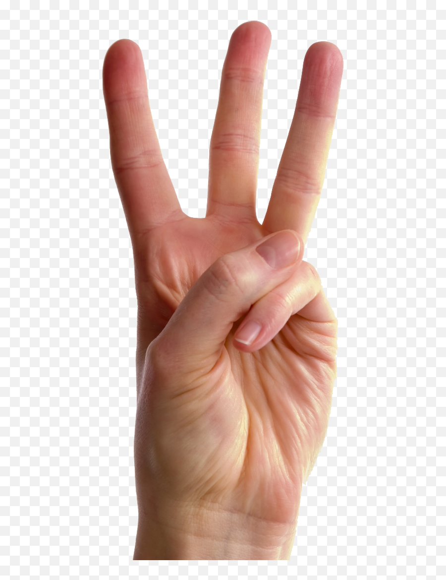 Pointing - Hand Holding Up 3 Fingers,Pointing Finger Png