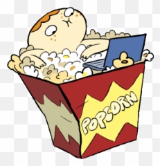 Sherman Sits In Popcorn And Watches Laptop Sticker - Animated Gifs png