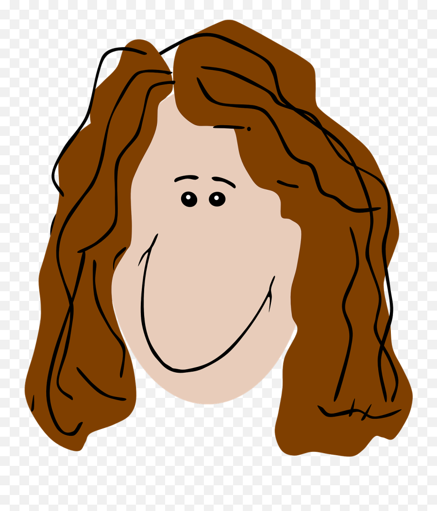 Woman Curly Hair Brown - Free Vector Graphic On Pixabay Brown Hair Female Cartoon Characters Png,Woman Hair Png