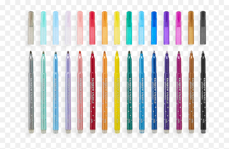 Rainbow Sparkle Glitter Markers Set Of 15 - Kira Ooly Glitter Markers Png,Google Chrome Icon Rainbow