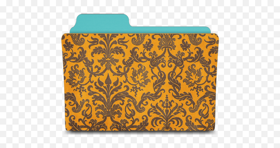 Folder Damask Tangerine Icon - Yellow Pattern Folder Icon Png,Damask Png