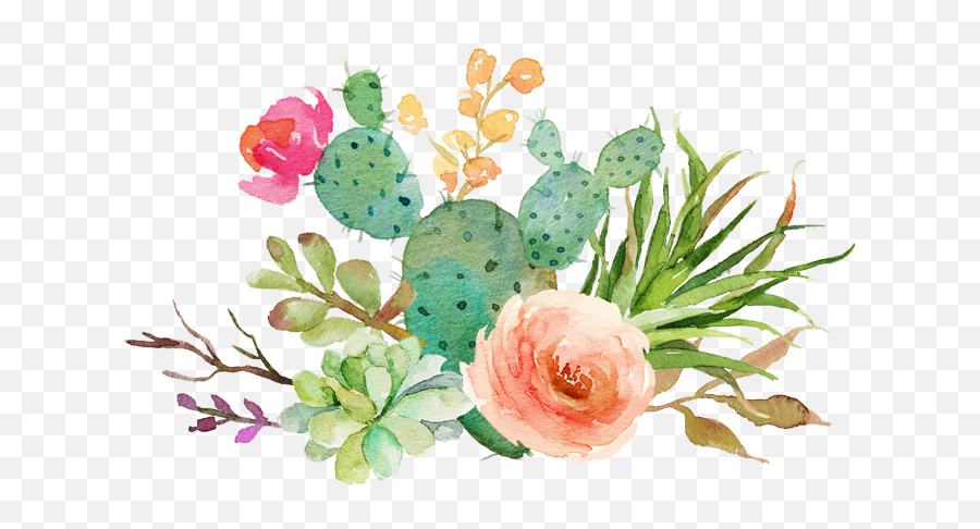 Watercolor Succulent Clipart - Watercolor Cactus Transparent Background Png,Cactus Clipart Png