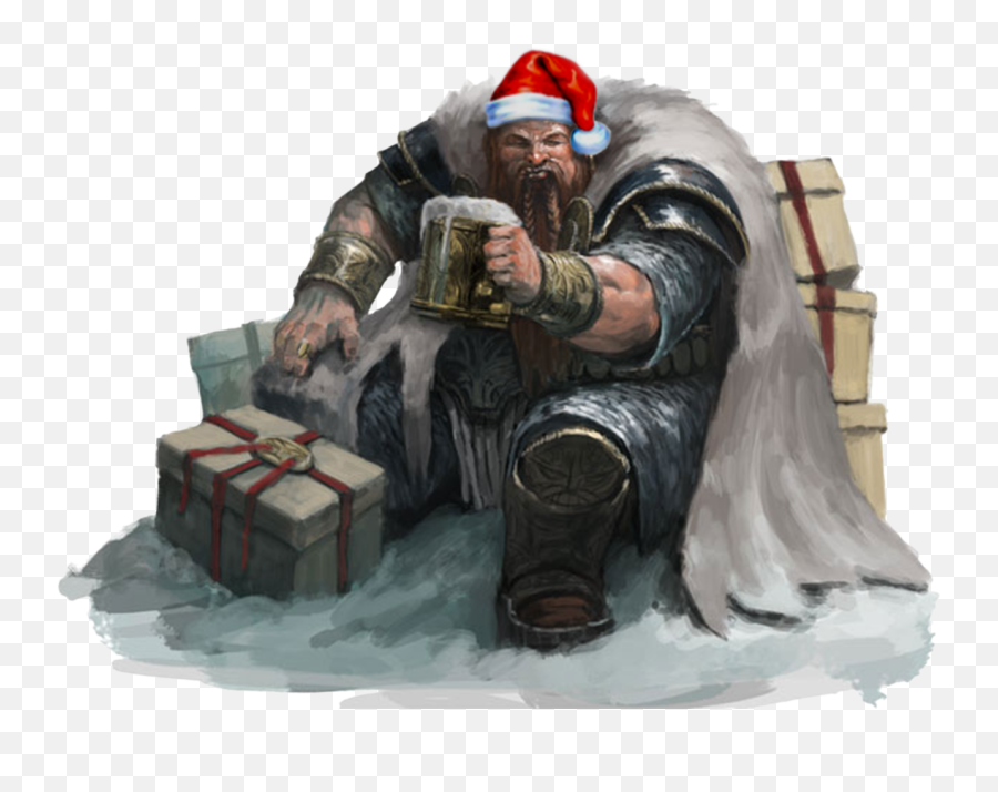 Download Christmas Dwarf With Hat Warhammer World Png - Illustration,Dwarf Png